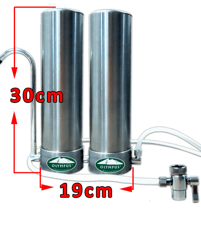Νέο διπλό φίλτρο νερού OLYMPUS GIGA άνω πάγκου (Αντιμικροβιακό)