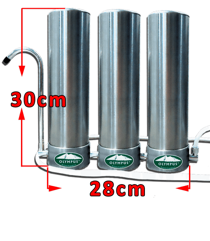 Νέο τριπλό φίλτρο νερού OLYMPUS GIGA άνω πάγκου (Αντιμικροβιακό)