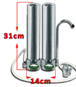 Νέο διπλό φίλτρο νερού OLYMPUS άνω πάγκου (Αντιμικροβιακό)