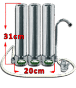 Νέο τριπλό φίλτρο νερού OLYMPUS άνω πάγκου (Αντιμικροβιακό)