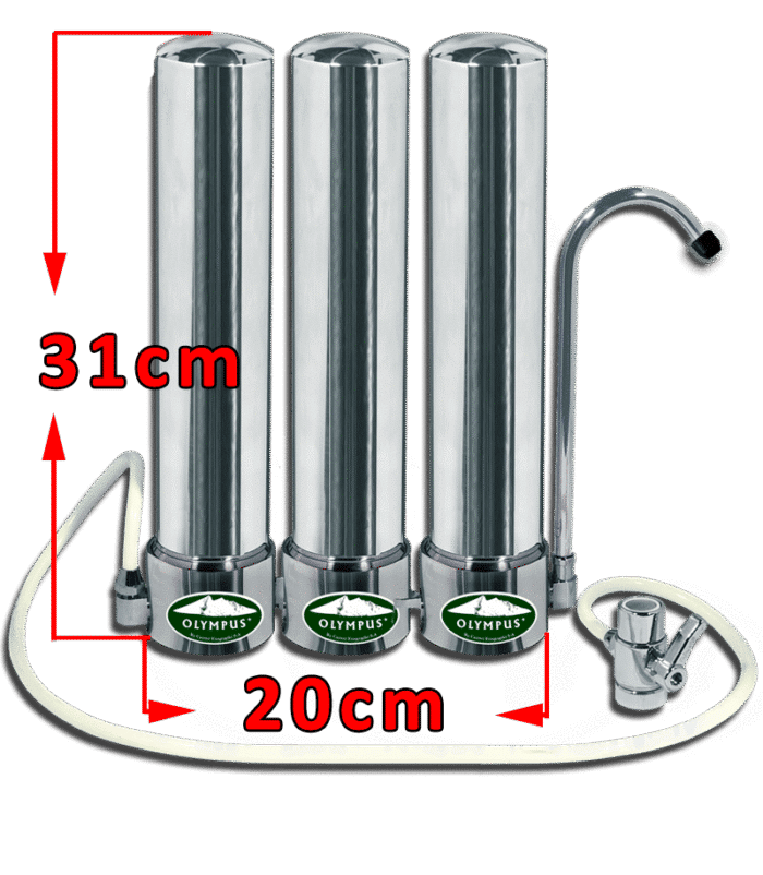 Νέο τριπλό φίλτρο νερού OLYMPUS άνω πάγκου (Αντιμικροβιακό)