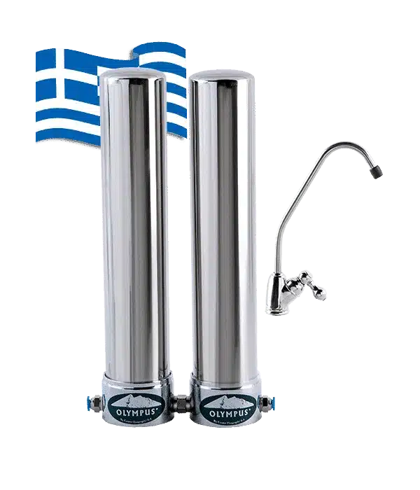 New Olympus Undercounter Double Water Filter (Antimicrobial) - Olympus Plus New Olympus Double Undersink Water Filter (Antimicrobial)