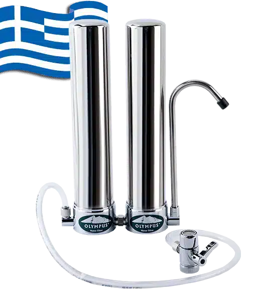 new-olympus-double-510x584-2 Νέο Διπλό Φίλτρο Νερού OLYMPUS Άνω Πάγκου (Αντιμικροβιακό) - Image 1