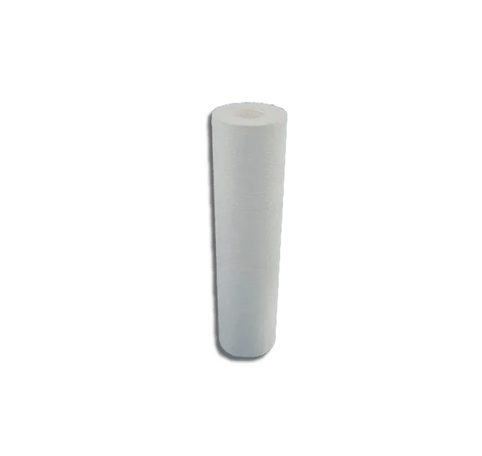 Close-up of a white roller blind mechanism with the cylindrical housing on the left and fabric extending to the right.