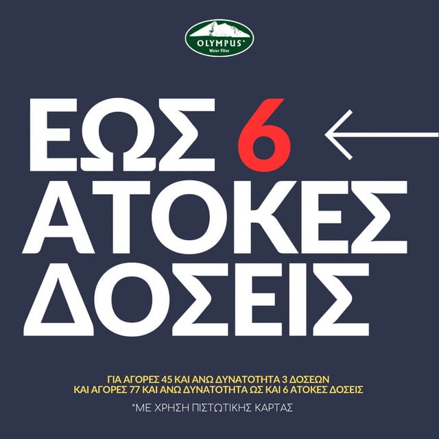 Έως 6 Άτοκες Δόσεις με Πιστωτική